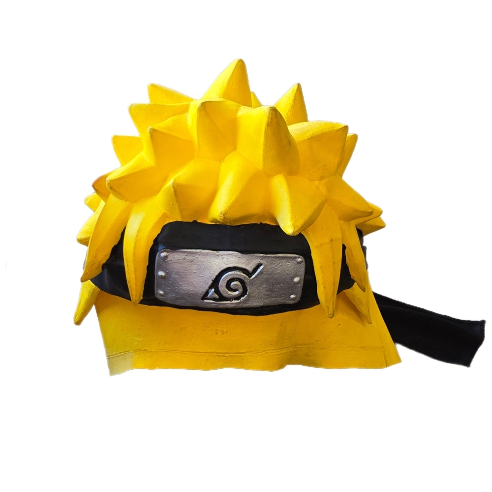 Naruto Hair Yellow Rubber Hat Cosplay Costume 2002 Latex Wig Size X Small  *READ